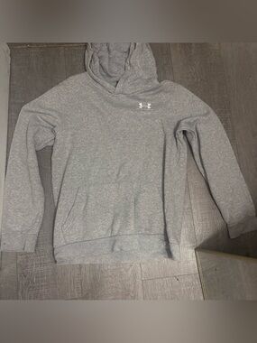 Under Armour Light Gray Pullover Hoodie with Kangaroo Pocket